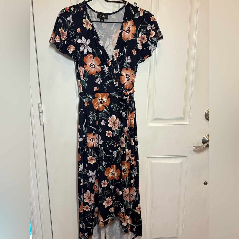 Soft wrap dress. Small. Higher in front than back.